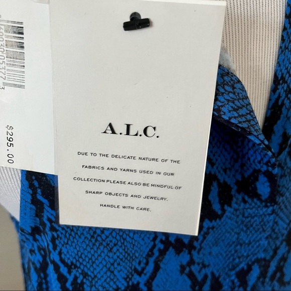 A.L.C. Blue Anise Snakeskin-print Python Tank Top  Size: 4 - Picture 9 of 11